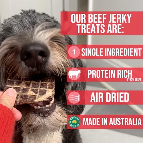 Doug's Dog Supplies Beef Jerky for Dogs - Single Ingredient, Grain-Free, High-Protein (8 Ounces, Beef)