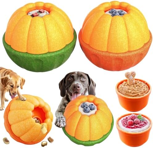 KADTC 2 Pack, 3-in-1 Frozen Treat Dog Toy, Kibble Dispenser Ball, Chew Toy | Two prep-ahead cups skip messy unmolding, swap fast and keep pets focused through grooming, nail trims, crate time and meals.