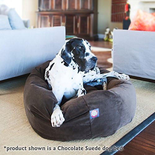 Majestic Pet Suede Calming Dog Bed, 40 Inch Large, Washable, Rust