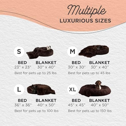 Best Friends by Sheri Calming Donut Dog Bed, X-Large, Dark Chocolate, 45"x45"