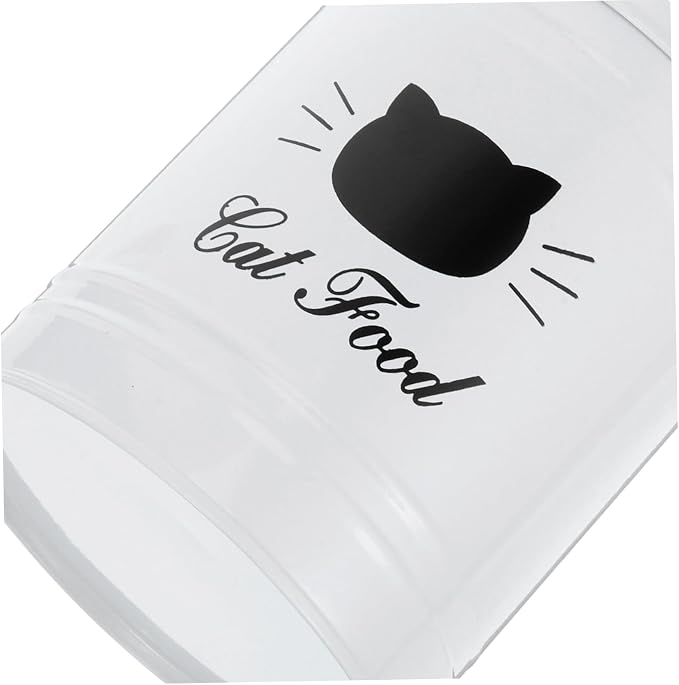 Airtight Dog Food Container Iron Metal Canister for Pet Treats Sealed Cat Food Bucket, Iron, White