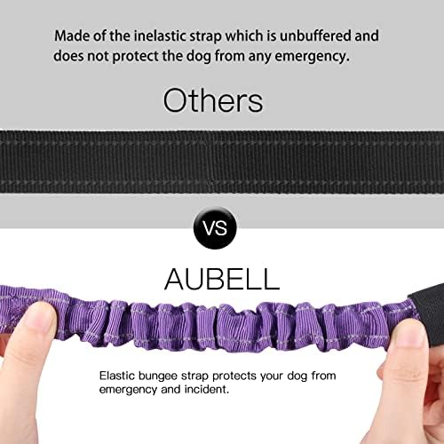 AUBELL Dog Seat Belt for Car - Updated 3-in-1 Bungee, Purple
