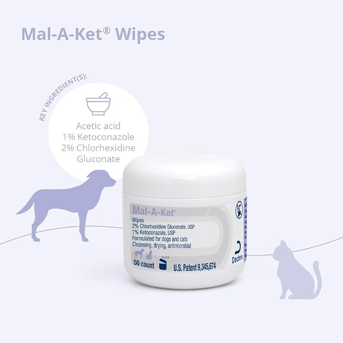 Mal-A-Ket Wipes, 2.25" Round, jar,50 Count (Pack of 2)