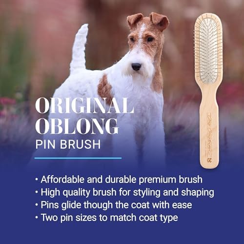 Chris Christensen 20 mm Oblong Pin Dog Brush, Stainless Steel, Brown