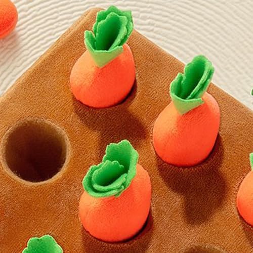 Snuffle Mat for Puppies, Carrot Garden Dog Toy with 9 Carrots, Interactive Puppy Enrichment Toys, for Training Feeding Play