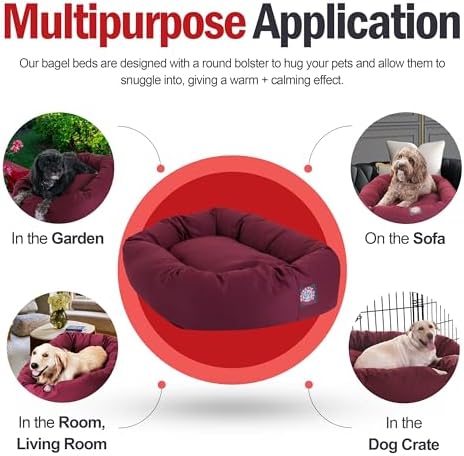 Majestic Pet 52 inch Burgundy Bagel Dog Bed Products