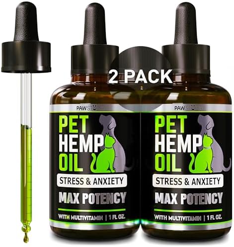 (2 Pack) Hemp Oil for Dogs and Cats - Pet Hemp Oil Drops for Anxiety Relief