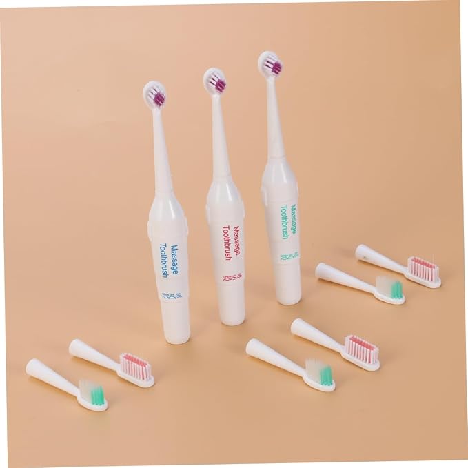 BESPORTBLE 3pc Pet Electric Toothbrush Dog Teeth Cleaning Sonic Electric Brush Portable for Travel Random Color