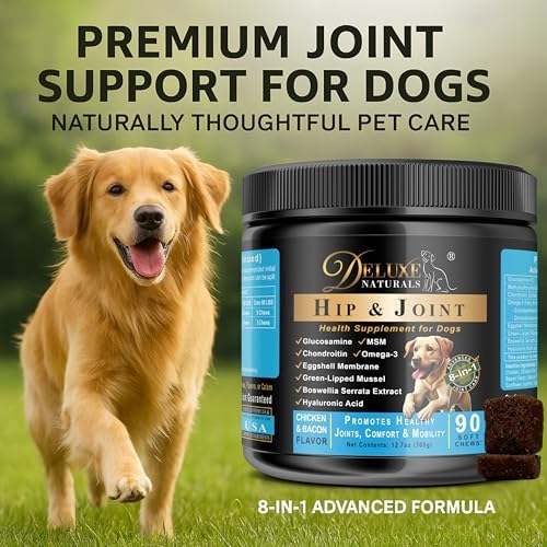 Hip and Joint Soft Chews for Dogs – 270 Count (Pack of 3 x 90) – 8-in-1 Formula with Glucosamine, MSM, Chondroitin – Joint Health Support – Chicken & Bacon Flavor