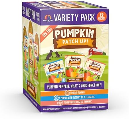 Weruva Pumpkin Patch Up! Pumpkin Pumpkin, What's Your Function? Variety Pack for Dogs & Cats, 2.8oz Pouch (Pack of 12)