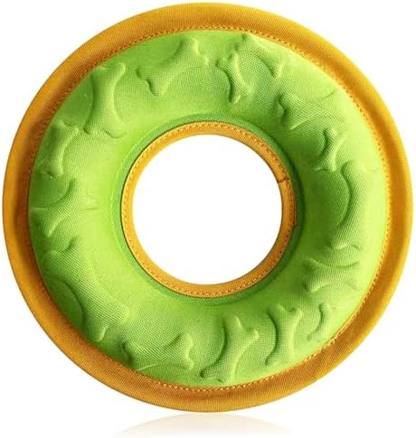 Dog Flying Disc, 9" Dog Flyer Toys for Medium/Large Dogs, Durable Nylon Fetch Toy for Easy Catch, Floats in Water & Safe on Teeth (Green)
