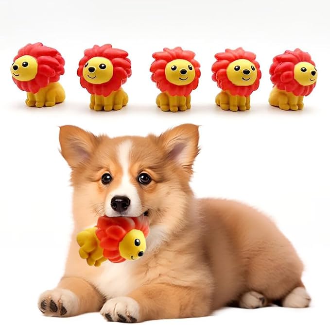 Latex Squeaky Lion Shape Dog Toy, Durable Chew Toy for Small and Medium Dogs, Cute Cartoon Design for Interactive Play and Oral Care