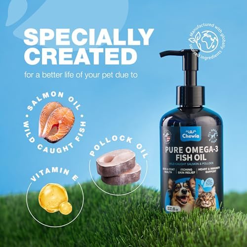 Fish Oil for Dogs & Cats Supplement - Immunity Support - Coat & Skin Health - Dogs, Cats Pet Supplies