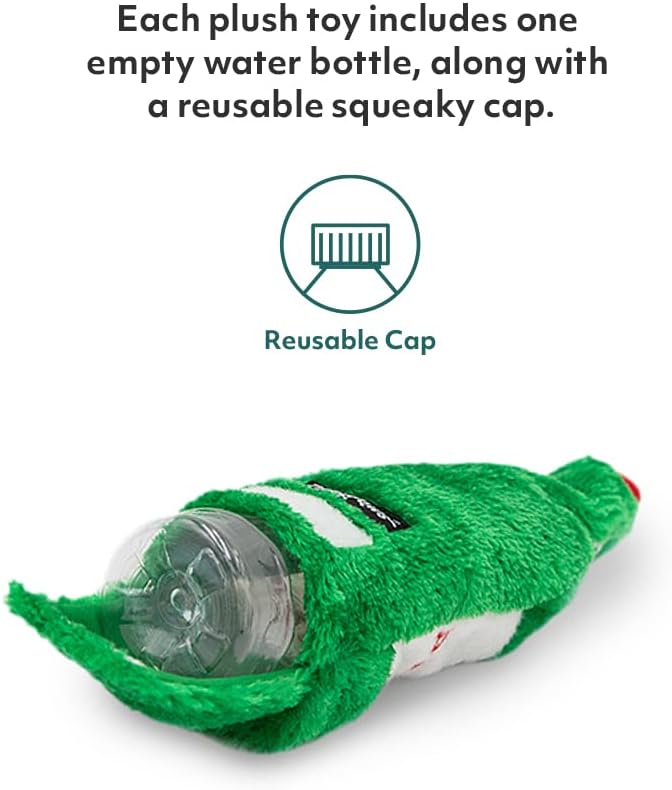 ZippyPaws Happy Hour Crusherz for Small Medium & Large Dogs, Holiday 3-Pack | Interactive Dog Toys to Keep Them Busy, Squeaky Plush Toy for All Breeds, Drink Themed Crinkle Water Bottle Toy