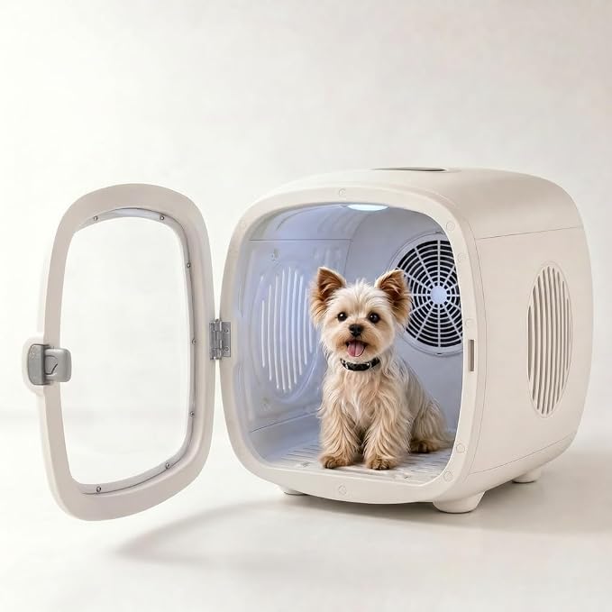 Pet Grooming Dryer Box (For Pets Up to 16lbs) | High-Efficiency & Quiet <26dB, Smart Temperature Control, 25-60 Minute Fast Drying, Negative Ion Hair Care