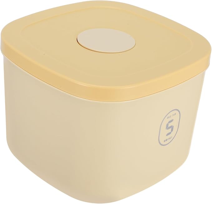 BESPORTBLE Airtight Small Dog Food Storage Bucket Vacuum Sealed Cat Food Organizer Container for, Small, Yellow