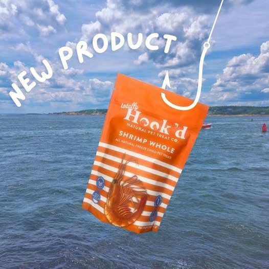 Totally Hook'd Freeze‑Dried Single‑Ingredient Treats, High‑Protein Omega-3 Training Snack for Dogs & Cats (2 Ounce, Shrimp)