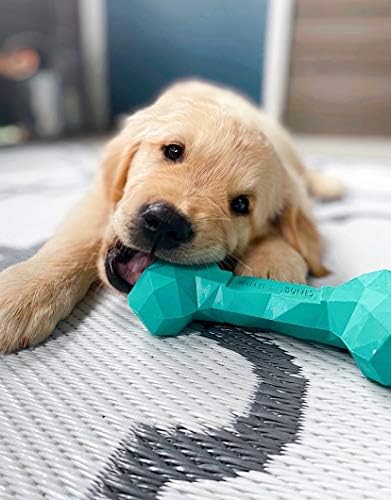 | Modern Dog Chew Toy | Almost Indestructible Dog Toys for Aggressive Chewers | Tough + Durable + Strong Natural Rubber Bone Toy for Small + Large Dogs + Puppy Teething | Boredom Chews