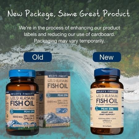 Wiley's Finest Wild Alaskan Fish Oil Peak EPA, 90 Count (Pack of 1)