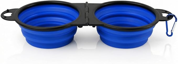 Bee Neat Adjustable Pet Bowl, Blue