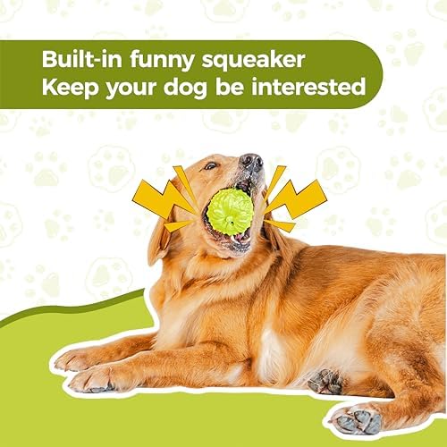 MewaJump Dog Chew Toys, Rubber Dog Toys Squeaky Toys for Aggressive Chewers