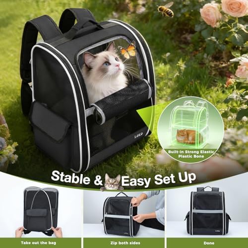 Lekereise Dog Carrier Backpack, Small/Medium Up to 18 lbs, 3 Entrances