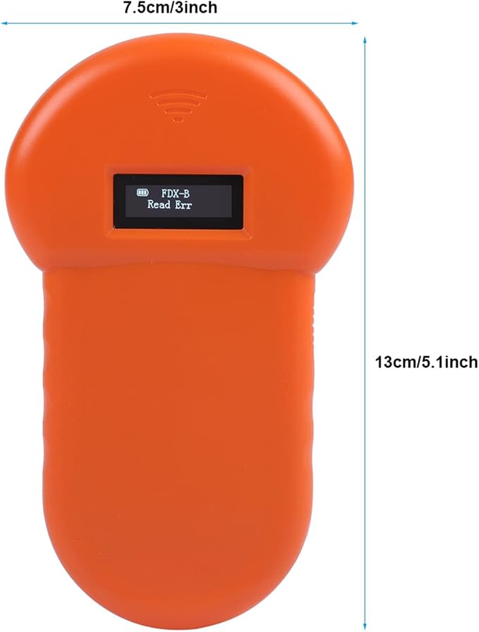 Dpofirs PET Chip Scanner, Microchip Reader, 134.2Khz LCD ISO Chip Animal Reader RFID Dog Microchip Handheld Pet Scanner for Cats and Dogs