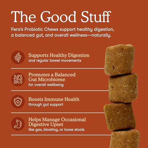 Fera Pets Probiotics for Dogs - Full-Spectrum Gut Health, 30 Chews