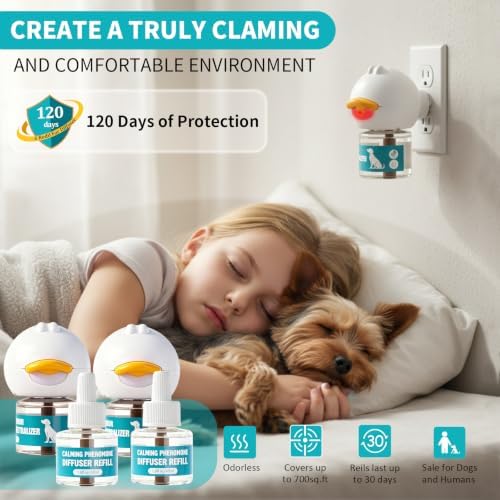 Dog Calming Diffuser, Calming Pheromones, 2Plug in+4Refill