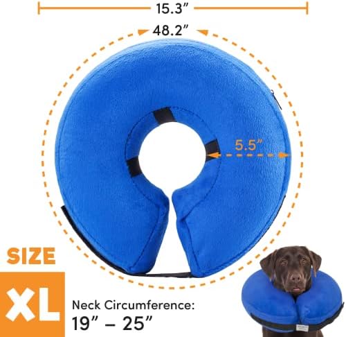 2 Packs Blue X-Large and Medium (Protective Inflatable Collar for Dogs and Cats - Soft Recovery Pet Cone, E-Collar Does not Impede)