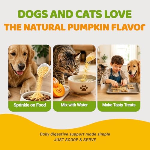 Pumpkin Powder for Dogs - Fiber Supplements Pumpkin Puree for Dogs