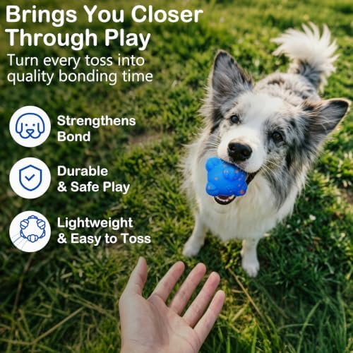 Smart Interactive Dog Toy Ball – Auto Bouncing & Rolling, 3 Interactive Modes, Chew-Resistant E-TPU Material, Waterproof, Chase Pet Ball for Medium & Large Dogs, Blue