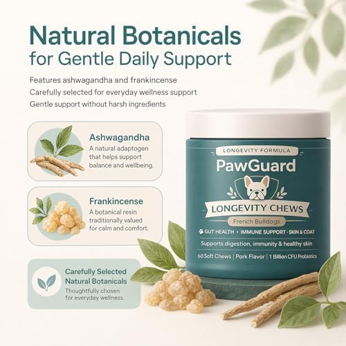 PawGuard French Bulldog Soft Chews, Pork Flavor, 60 Count
