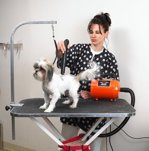 METROVAC AFTD-3V: Air Force Commander Variable Speed Dryer - Orange | 4.0 HP | Professional Pet Grooming Blower | Made in USA
