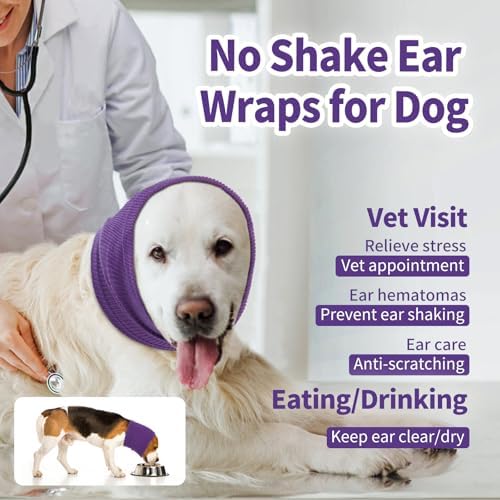 Nanaki Dog Hood Calming Ear Wrap,Quiet Dog Headband Dog Head Cover Snood | Dog Ear Fireworks Muffs, The Grooming and Force Drying Pet Ear Protector for Anxiety Relief Calming Dog Ear Covers for Noise