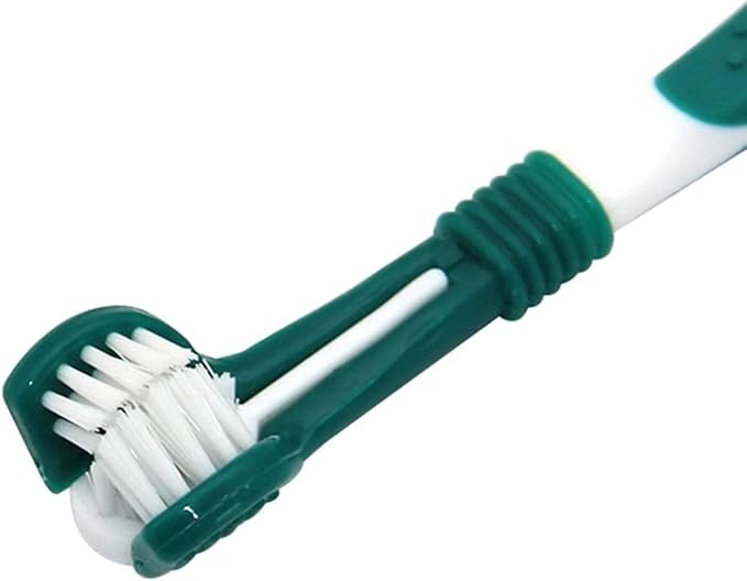 Green Dog Toothbrush, Triple Headed Toothbrush Dog Toothbrush for Pet, Pet Supplies