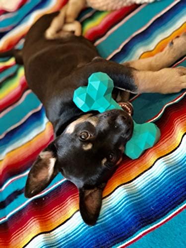 | Modern Dog Chew Toy | Almost Indestructible Dog Toys for Aggressive Chewers | Tough + Durable + Strong Natural Rubber Bone Toy for Small + Large Dogs + Puppy Teething | Boredom Chews