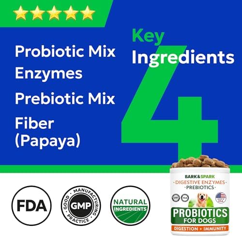 BARK&SPARK Probiotics for Dogs - Digestive Health Supplement Chews
