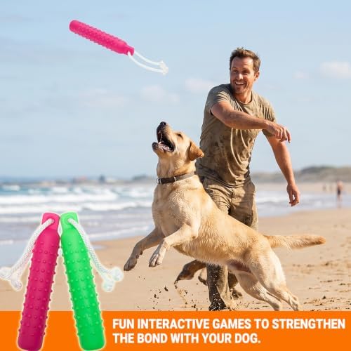 Dog Water Toys, 2 Pack Floating Bumper Fetch Toy Dummy | Interactive Retrieving Training Float Pet Rope Toy for Pool, Lake Outdoor Small Medium Large Dogs
