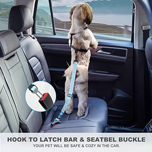 Dog Seat Belt 3-in-1 Car Harness - Light Blue