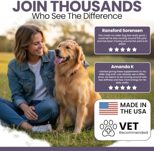 Senior Dog Supplements for Hip and Joint- 120 Tablets of Dog Vitamins