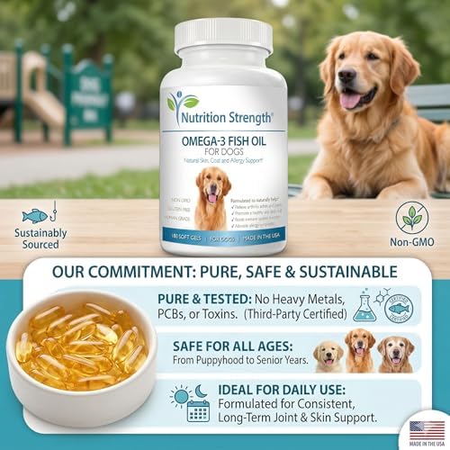 Omega 3 for Dogs | High EPA & DHA Fish Oil Soft Gels