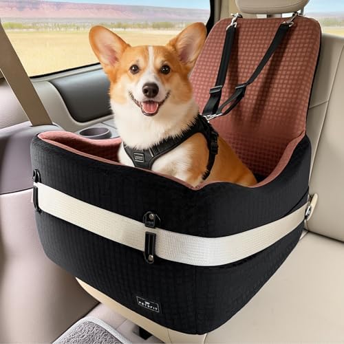 PETSFIT Dog Booster Car Seat - Patented Safety System, 5in Elevated Pad