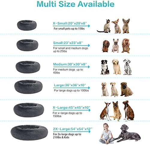 SAVFOX Calming Donut Dog Bed, 54", Dark Grey