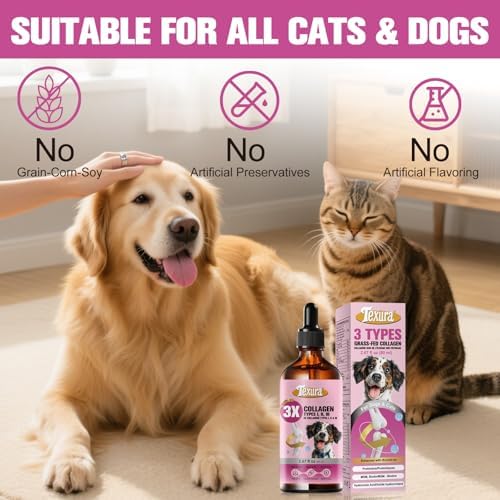 Liquid Collagen for Dogs & Cats – Grass-Fed Hydrolyzed – Supports Joints, Skin, Coat & Daily Wellness