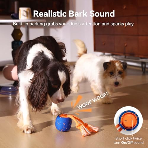 Cheerble Smart Interactive Dog Toy, Wicked Ball Rolly, Automatic Moving, Bouncing, Rotating, E-TPU Material, Active Rolling Interactive Dog Ball for Medium and Large Dogs (Blue)