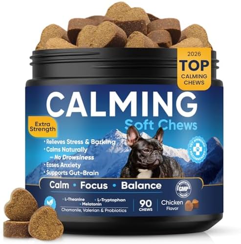 Dog Calming Chews 90 Count Dog Calm Treats Chicken Flavor for All Breeds, 90-Pack, 90 Count