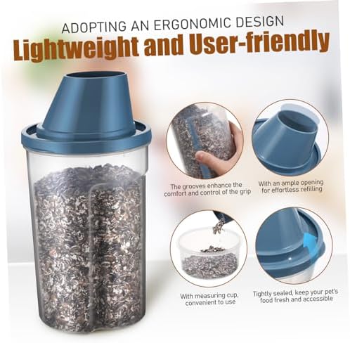 Pet Food Storage Container Airtight 2 Pack 1000ml PP Blue Handle Groove