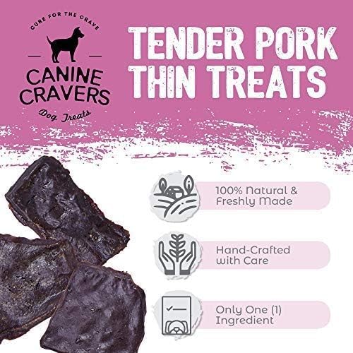 Canine Cravers Single Ingredient Dog Treats - Pork Thin Tenders, 5.3oz