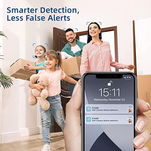 VIDCASTIVE Security Camera 4K Mini Wireless WiFi Indoor Cameras, AI Human Detection, Auto Night Vision, Cloud Storage, Up to 100 Days Standby Battery Life